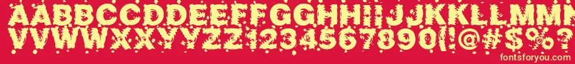 Marusya-fontti – keltaiset fontit punaisella taustalla