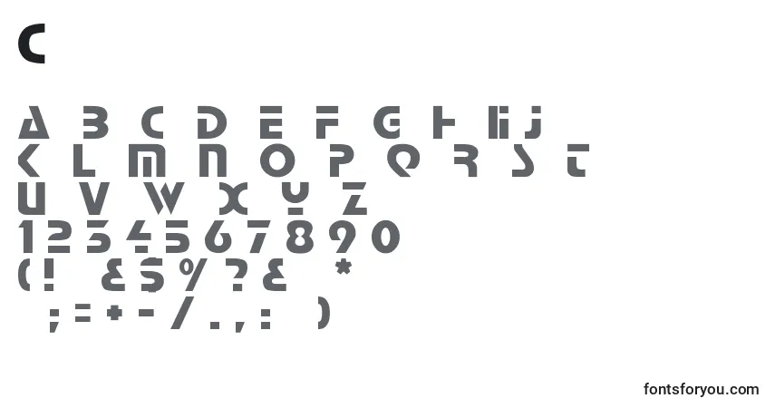 A fonte Comaro – alfabeto, números, caracteres especiais