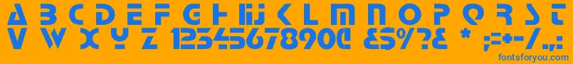 Comaro Font – Blue Fonts on Orange Background