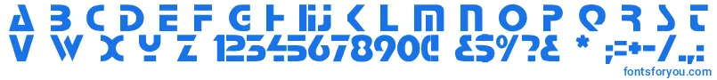 フォントComaro – 白い背景に青い文字