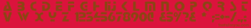 フォントComaro – 赤い背景に茶色の文字