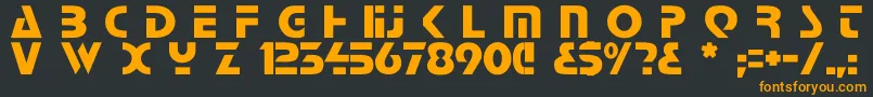 フォントComaro – 黒い背景にオレンジの文字