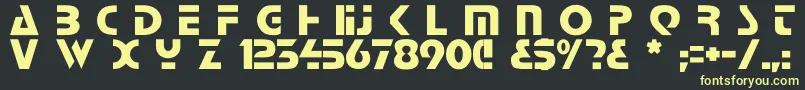 フォントComaro – 黒い背景に黄色の文字