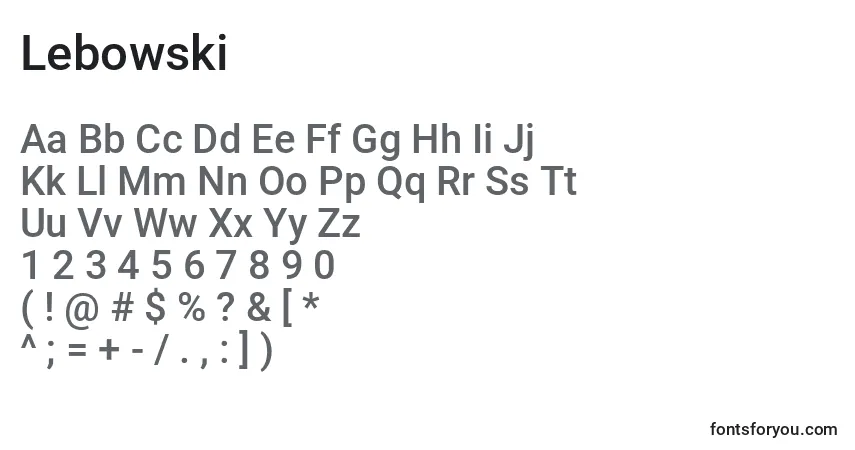 Lebowski-fontti – aakkoset, numerot, erikoismerkit