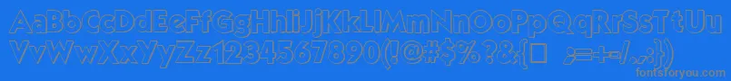 フォントMouserOutline – 青い背景に灰色の文字