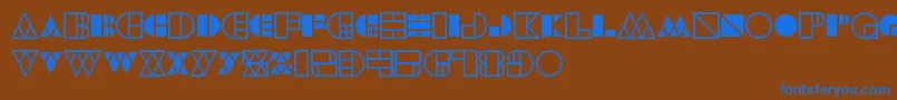 Шрифт WarehouseProject – синие шрифты на коричневом фоне