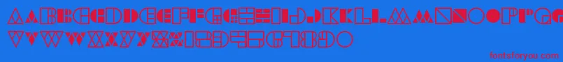 WarehouseProject Font – Red Fonts on Blue Background