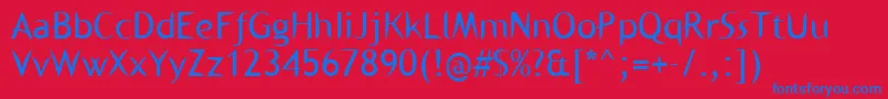 Kl1binaerfabet Font – Blue Fonts on Red Background