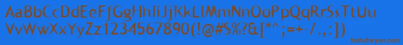 Kl1binaerfabet Font – Brown Fonts on Blue Background