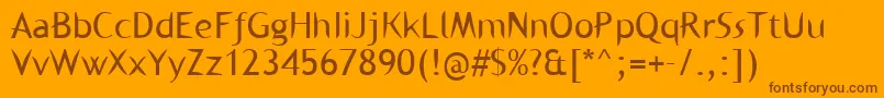 Kl1binaerfabet Font – Brown Fonts on Orange Background