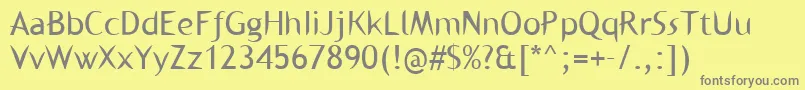 Kl1binaerfabet Font – Gray Fonts on Yellow Background