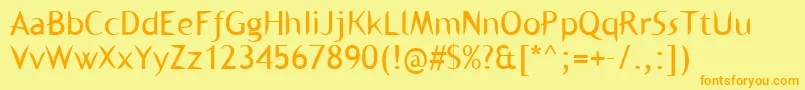 Kl1binaerfabet-Schriftart – Orangefarbene Schriften auf gelbem Hintergrund