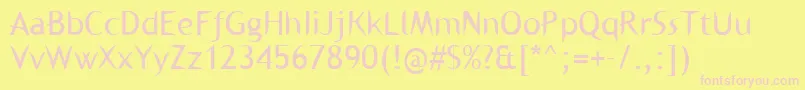 Kl1binaerfabet Font – Pink Fonts on Yellow Background