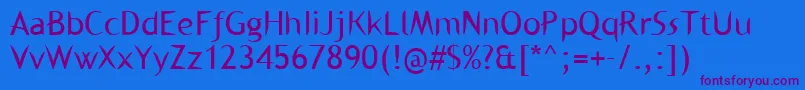 Kl1binaerfabet Font – Purple Fonts on Blue Background