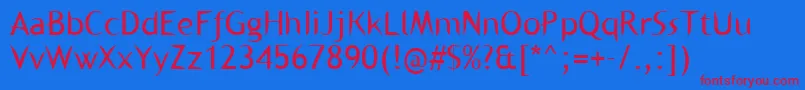 Kl1binaerfabet Font – Red Fonts on Blue Background