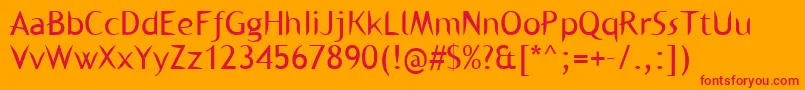 Kl1binaerfabet Font – Red Fonts on Orange Background