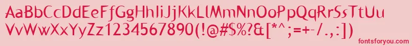 フォントKl1binaerfabet – ピンクの背景に赤い文字