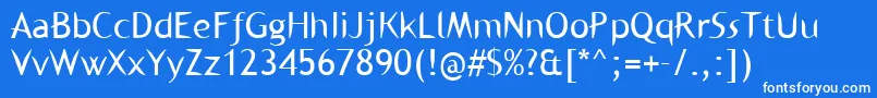 Kl1binaerfabet Font – White Fonts on Blue Background