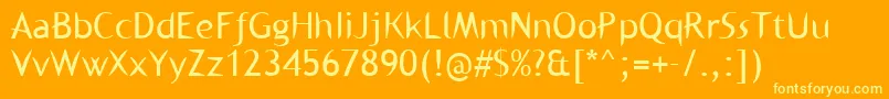 Kl1binaerfabet Font – Yellow Fonts on Orange Background