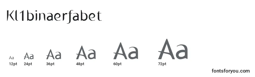 Размеры шрифта Kl1binaerfabet