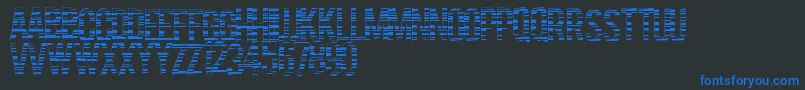 Codebars-Schriftart – Blaue Schriften auf schwarzem Hintergrund