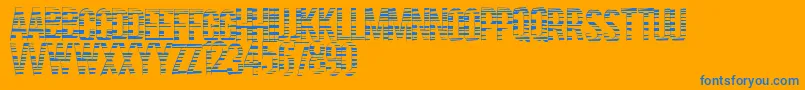 Codebars-Schriftart – Blaue Schriften auf orangefarbenem Hintergrund