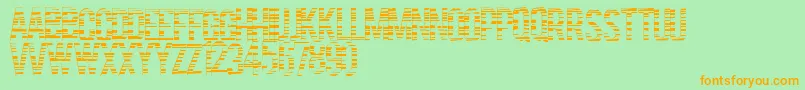 Codebars-Schriftart – Orangefarbene Schriften auf grünem Hintergrund