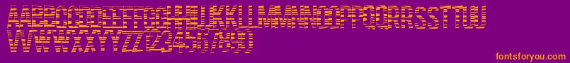 Codebars-Schriftart – Orangefarbene Schriften auf violettem Hintergrund
