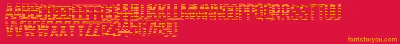 Codebars-Schriftart – Orangefarbene Schriften auf rotem Hintergrund