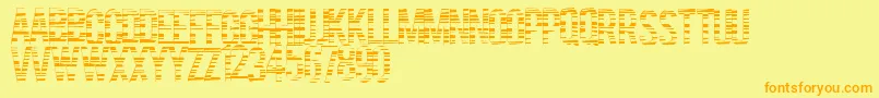 Codebars-fontti – oranssit fontit keltaisella taustalla