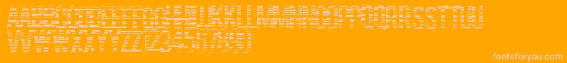 Codebars-Schriftart – Rosa Schriften auf orangefarbenem Hintergrund
