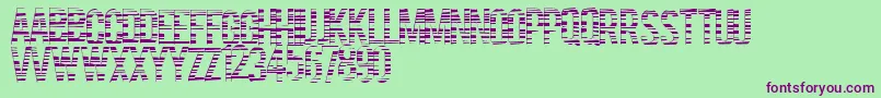 Codebars-Schriftart – Violette Schriften auf grünem Hintergrund