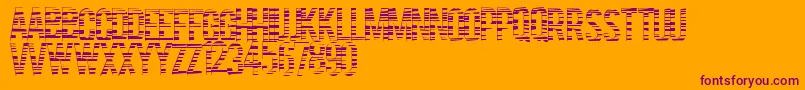 Codebars-Schriftart – Violette Schriften auf orangefarbenem Hintergrund