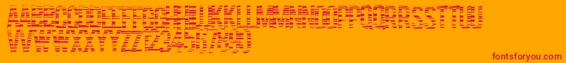 Codebars-Schriftart – Rote Schriften auf orangefarbenem Hintergrund