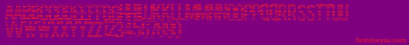 Codebars-Schriftart – Rote Schriften auf violettem Hintergrund