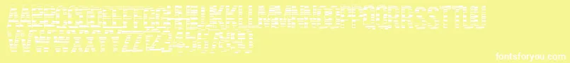 Czcionka Codebars – białe czcionki na żółtym tle