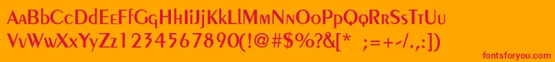 PeignotThin-Schriftart – Rote Schriften auf orangefarbenem Hintergrund