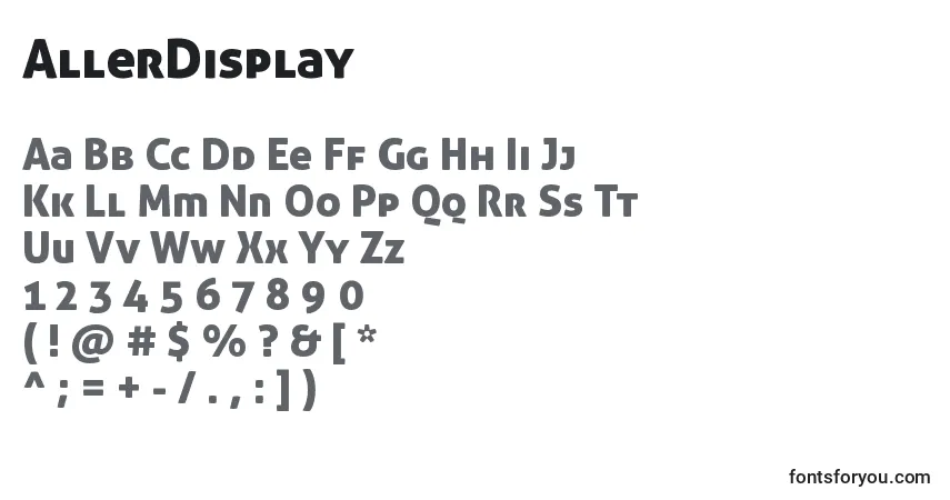 AllerDisplay Font – alphabet, numbers, special characters