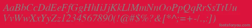 Tempofontitalic Font – Gray Fonts on Red Background