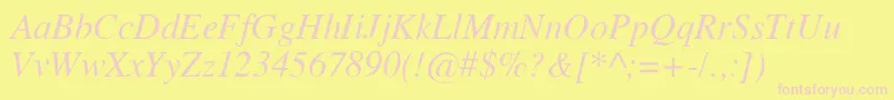 Tempofontitalic Font – Pink Fonts on Yellow Background