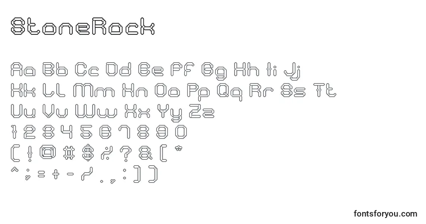 Czcionka StoneRock – alfabet, cyfry, specjalne znaki