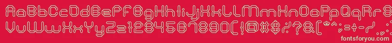フォントStoneRock – 赤い背景に緑の文字