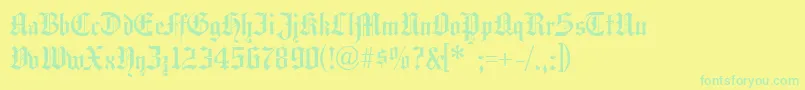 Hansg Font – Green Fonts on Yellow Background