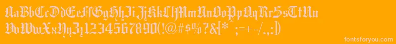 Hansg Font – Pink Fonts on Orange Background