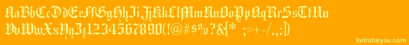 Hansg Font – Yellow Fonts on Orange Background