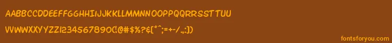 Overstreetbible-fontti – oranssit fontit ruskealla taustalla