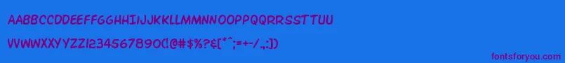 Overstreetbible-Schriftart – Violette Schriften auf blauem Hintergrund