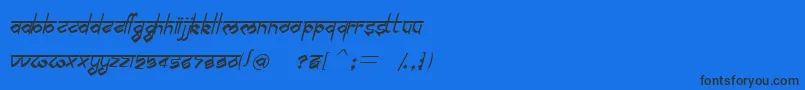 Czcionka BilingmimarathiItalic – czarne czcionki na niebieskim tle