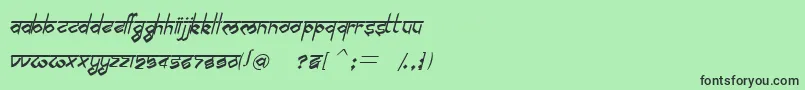 BilingmimarathiItalic-Schriftart – Schwarze Schriften auf grünem Hintergrund