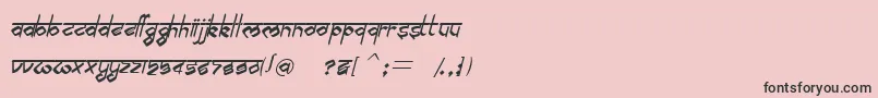 Шрифт BilingmimarathiItalic – чёрные шрифты на розовом фоне